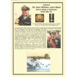 Admiral Sir Alan William John West, Baron West of Spithead GCB DSC PC signed piece. Set with