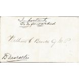 Benjamin Disraeli small signature piece. Good Condition. All autographed items are genuine hand