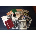 Assorted music photos and theatre ephemera. UNSIGNED. Good Condition. All autographed items are