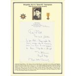 Brigadier W F K "Sherriff" Thompson OBE Bronze Cross (Dutch) signed handwritten letter. Set with