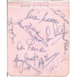 Stoke City signed album page from the 1950's. 12 signatures. Good Condition. All autographed items