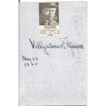 Vilhjalmur Stefanssn small signature piece. Arctic explorer. Good Condition. All autographed items