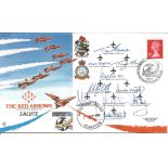 The Red Arrows Salute multi signed FDC No. 528 of 651. Signed by Flt Lt P. Rogers, Flt Lt T.