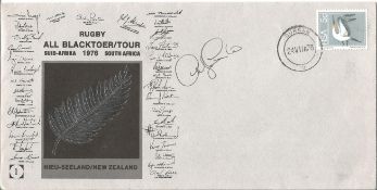 Andy Leslie signed Rugby All Black Tour 1976 FDC. Good Condition. All autographed items are