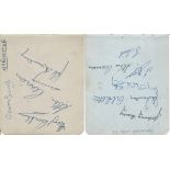 Man Utd and Arsenal signed album pages from the 1950s. 17 signatures. Good Condition. All