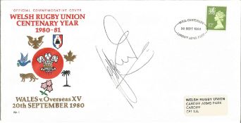 Jeff Squire signed Welsh Rugby Union Centenary year FDC. Good Condition. All autographed items are