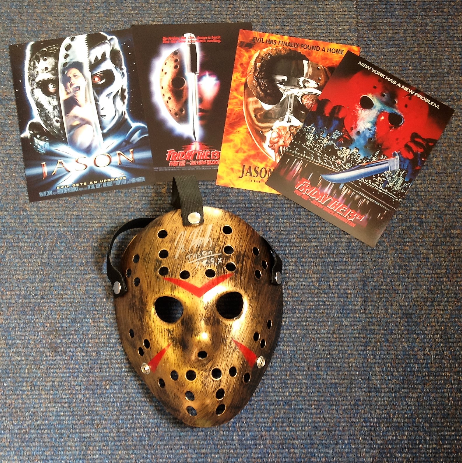 Kane Hodder Friday 13th hand-signed Jason Voorhees mask. Hand-Signed by Kane Hodder, who played