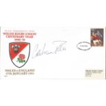Graham Price signed Welsh Rugby Union Centenary year FDC. Good Condition. All autographed items
