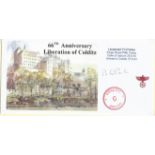 Major Peter Henry Parker signed 66th anniversary Liberation of Colditz cover. Set with corner mounts