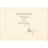 Prince Philip signed Christmas Card. Good Condition. All autographed items are genuine hand signed