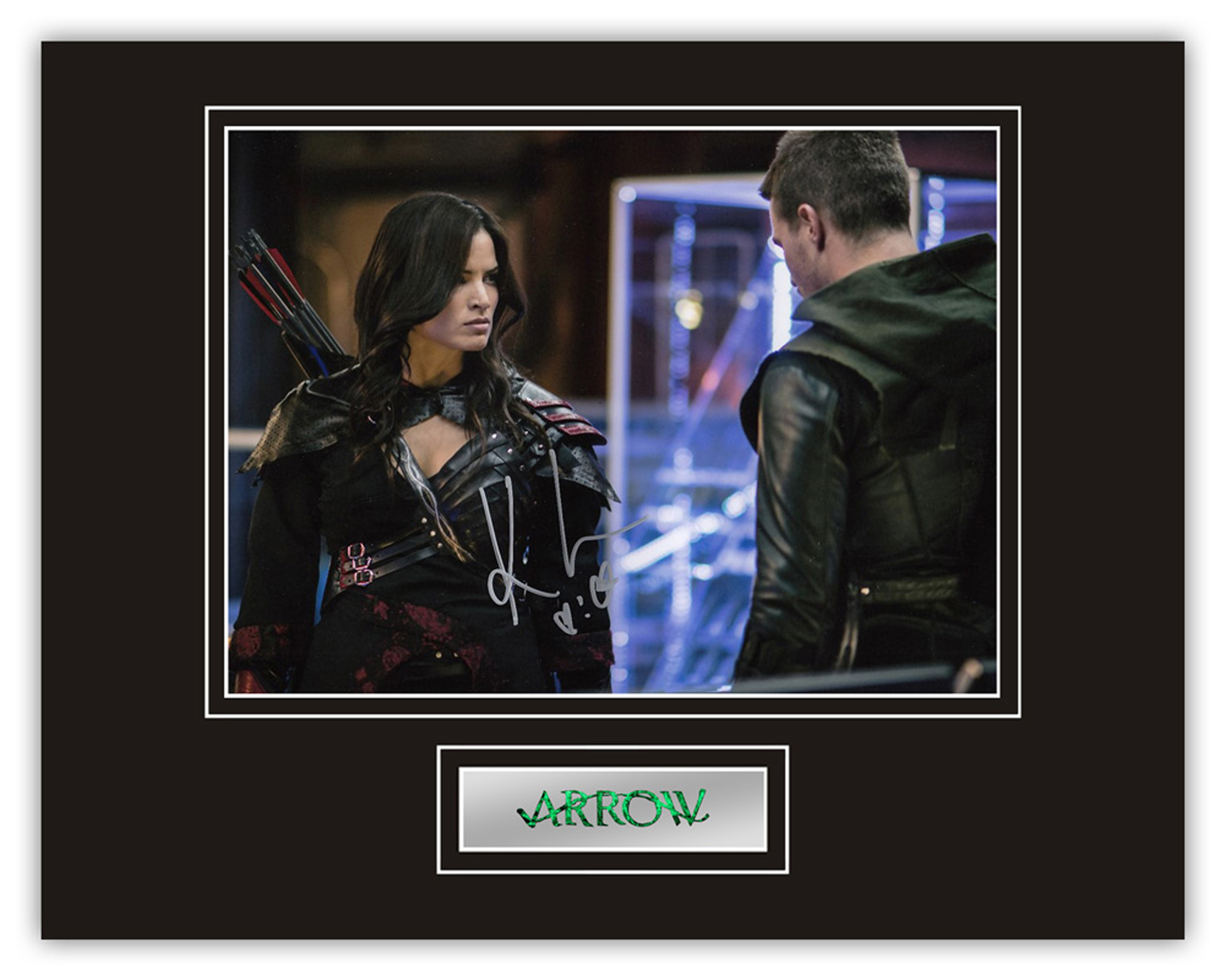 Stunning Display! Arrow Katrina Law hand signed professionally mounted display. This beautiful