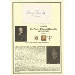 Admiral Sir Barry Edward Domvile KBE CB CMG signed white card. Set with corner mounts on a superb A4