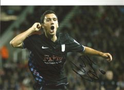 Stewart Downing Aston Villa Signed 12 x 8 inch football photo. Good Condition. All autographed items