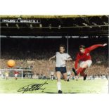 Geoff Hurst 66 England Signed 16 x 12 inch football colour photo. Good Condition. All autographed