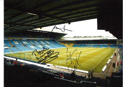 Leeds multi Leeds United Signed 16 X 12 inch football photo. Good Condition. All autographed items