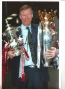 Alex Ferguson Man United Signed 12 x 8 inch football photo. Good Condition. All autographed items