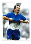 Gianfranco Zola Chelsea Signed 16 x 12 inch football photo. Good Condition. All autographed items