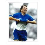 Gianfranco Zola Chelsea Signed 16 x 12 inch football photo. Good Condition. All autographed items
