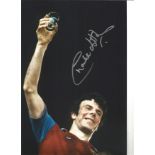 Charlie Aitken Aston Villa Signed 12 x 8 inch football photo. Good Condition. All autographed