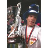 Gianfranco Zola Chelsea Signed 10 x 8 inch football photo. Good Condition. All autographed items are