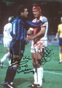 Terry Butcher and Peter Shilton Sweden away England Signed 12x 8 inch football photo. Good