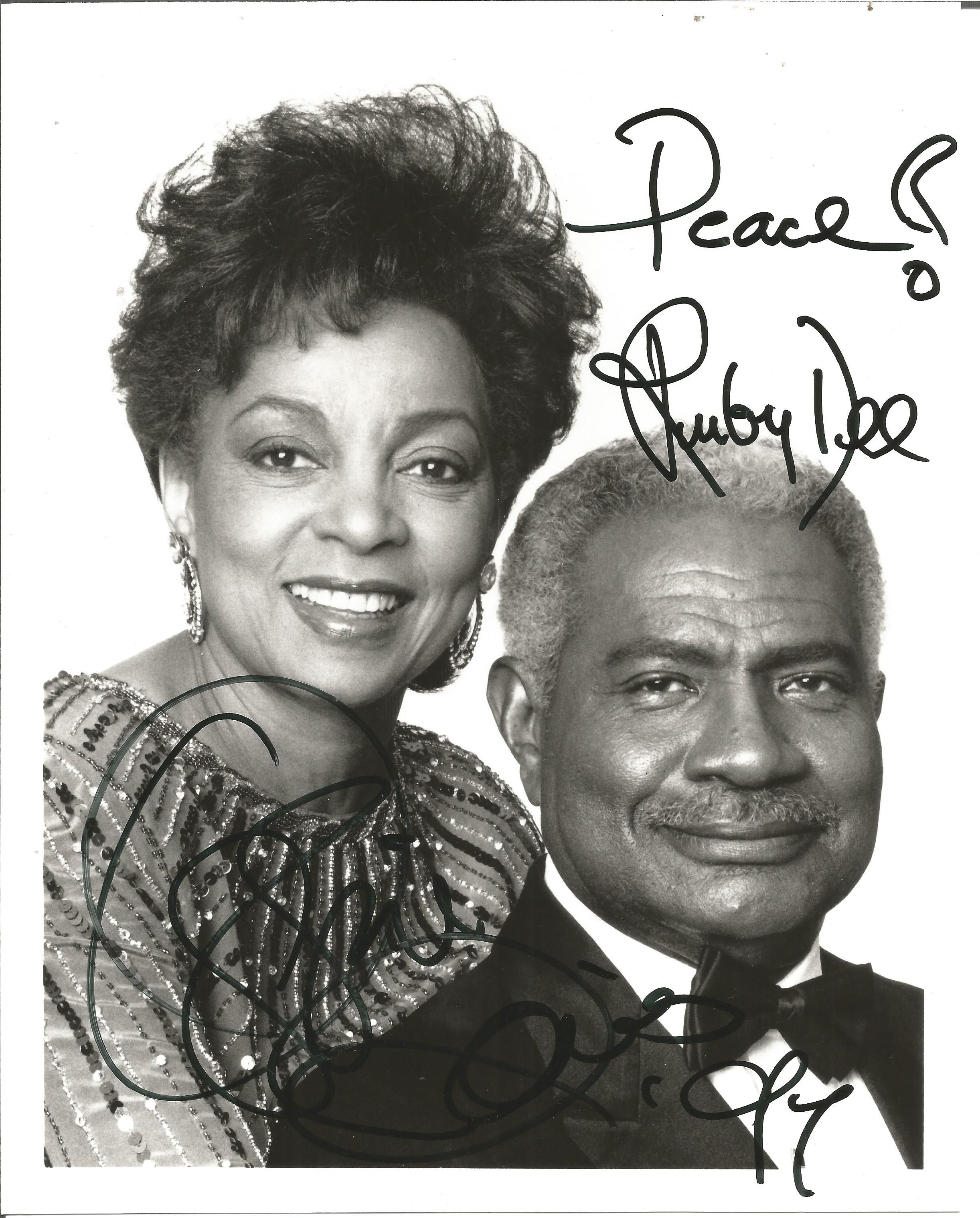 Ruby Dee and Ossie Davis signed 10x8 black and white photo. Raiford Chatman Ossie Davis ,December