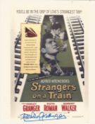 Farley Granger signed 10x8 colour promo photo for the Alfred Hitchcock’s movie Stranger on a