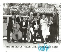 Conrad Janis signed 10x8 black and white Beverly Hills Unlisted Jazz Band Photo. Conrad Janis ,