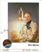 Astronaut Ken Money signed 10 x 8 inch colour portrait photo. Good Condition. All autographed