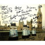 Dr Who 16x12 multi signed photo signed by 18 stars from the iconic BBC SCI Fi series includes Philip