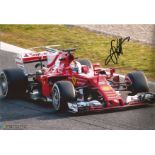 Sebastian Vettel signed stunning Formula One Ferrari 12 x 8 inch action photo. Good Condition. All