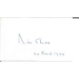 Peter Shore politician signed 3 x 2 inch card. Good Condition. All autographed items are genuine