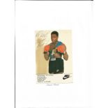 Boxing Frank Bruno signed 6 x 4 inch colour promo photo. Good Condition. All autographed items are