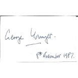 George Younger 1931 politician signed 3 x 2 inch card. Good Condition. All autographed items are