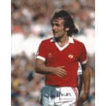 Lou Macari Signed Manchester United 8x10 Photo. Good Condition. All autographed items are genuine