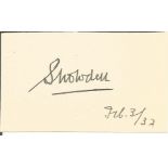 Lord Snowden 1864 - 1937 politician signed 3 x 2 inch cream card. Good Condition. All autographed