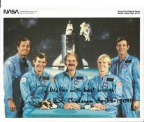 Astronaut Terry Hart signed 10 x 8 inch colour STS41 crew portrait photo to Walter Space Shuttle