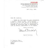 David Dimbleby TLS dated 14th July 1981 on BBC headed paper replying to invitation to a forum. David