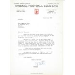 Terry Neil TLS dated 23rd July 1980 on Arsenal Football Club Ltd headed paper replying to invitation