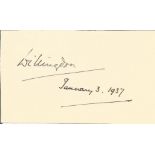 Lord Willingdon 1866 - 1941 politician signed 3 x 2 inch cream card. Good Condition. All autographed