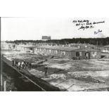 WW2 Stalag Luft III 12 x 8 inch b w photo signed by POWs Dick Starkey and Ken Rees. Good