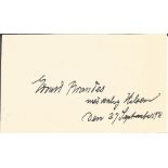 Edvard Brandes 1847 - 1931 politician signed 3 x 2 inch cream card. Good Condition. All