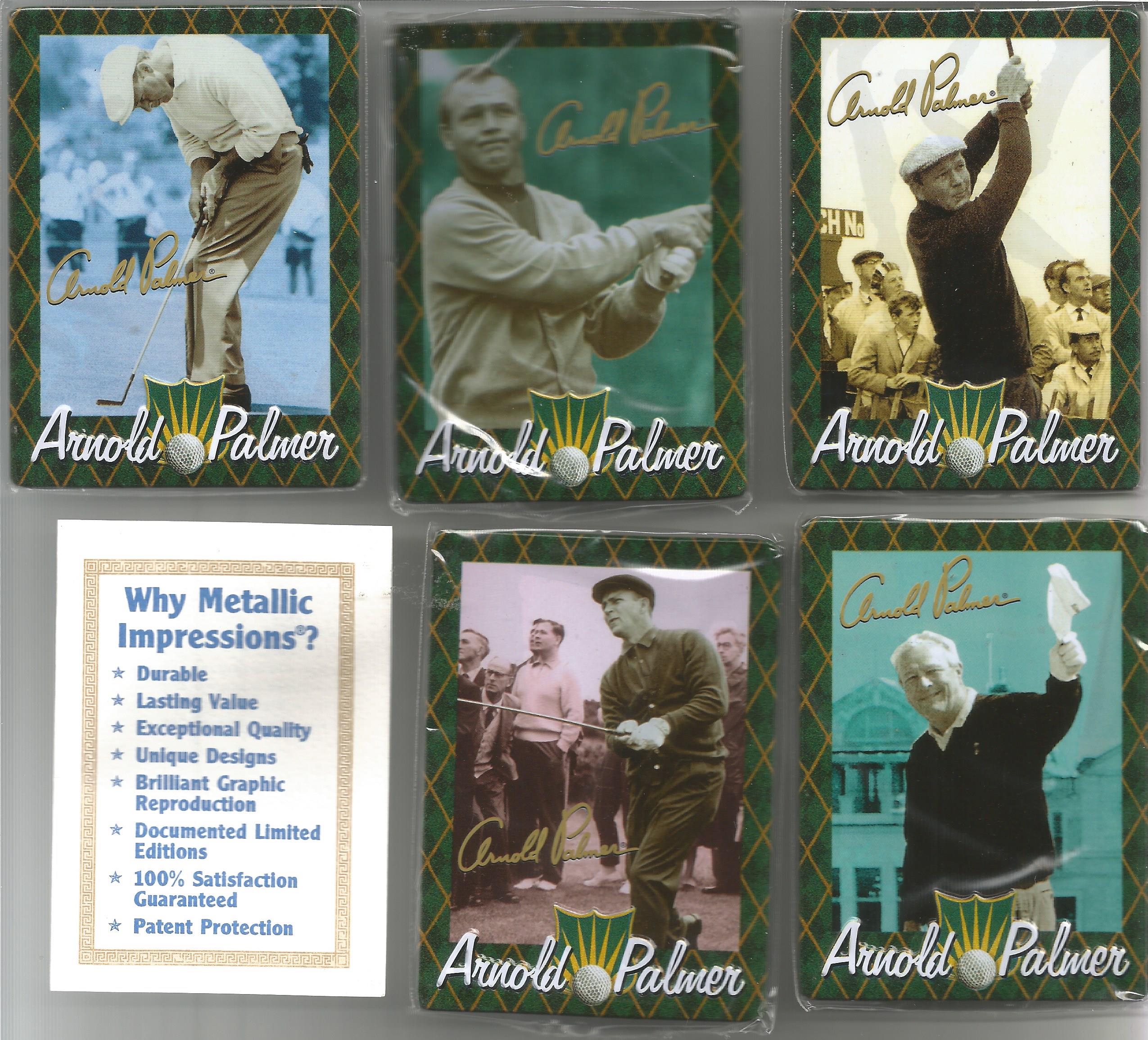 Golf Trading cards Vintage Arnold Palmer Metallic Impressions 4 All-Metal Collector Cards With - Image 2 of 3