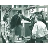 Please Sir actors Peter Cleall Dave Barry signed 10 x 8 inch b w photo. Good Condition. All