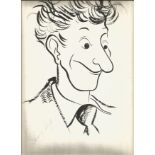 Danny Kaye signed A4 sized ORIGINAL Pen and Ink Sketch of Kaye penned by artist Denis Lord, rare