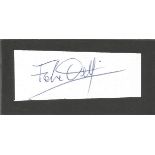 Frankie Dettori small signature piece. Jockey. Good Condition. All autographed items are genuine