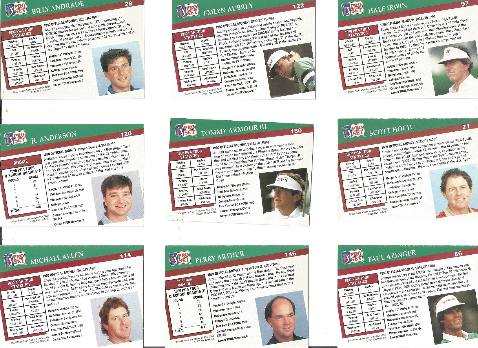 Golf 1991 PGA Tour cards. This is a set of 285 PGA Tour & Senior Tour Players. Photo's & Stat's. - Image 3 of 5