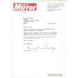 Marjorie Proops TLS dated 15th July 1981 on Daily Mirror headed paper replying to invitation to a