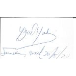 Yigeal Yadin 1917 - 1984 politician signed 3 x 2 inch card. Good Condition. All autographed items