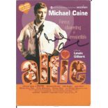 Michael Caine signed 6x4 colour flyer for Alfie. Good Condition. All autographed items are genuine